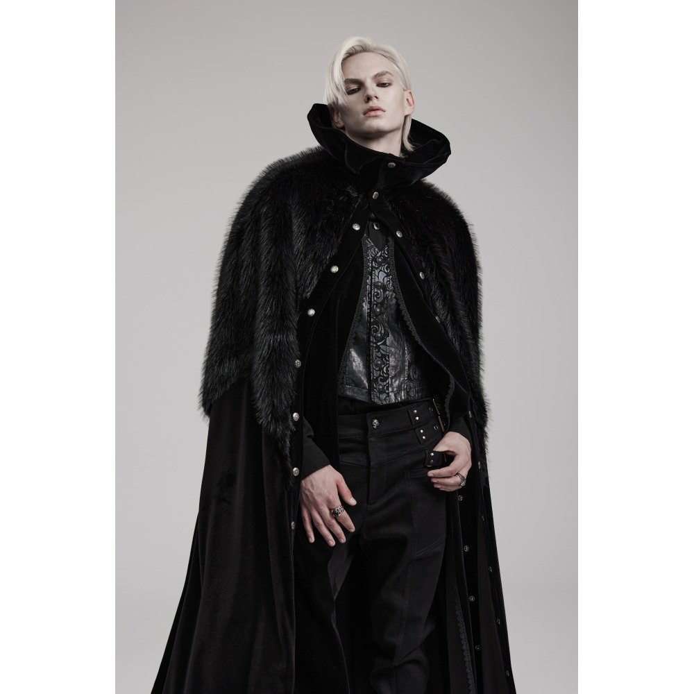 Punk Rave - Werewolf goth Cape/Mantel/Poncho - Zwart